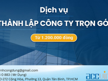 Bảng báo giá dịch vụ đăng ký thành lập công ty trọn gói TPHCM