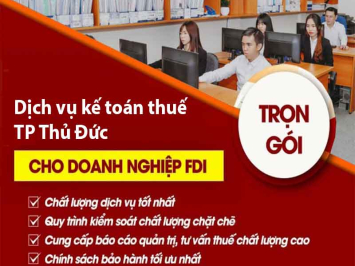 Bảng báo giá dịch vụ kế toán thuế (báo cáo thuế) Tp Thủ Đức