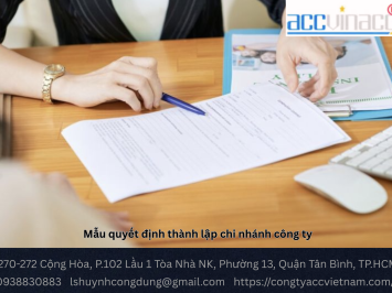 Mẫu quyết định thành lập chi nhánh công ty