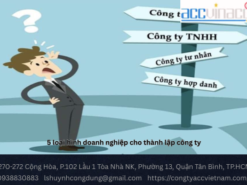 5 loại hình doanh nghiệp cho thành lập công ty 