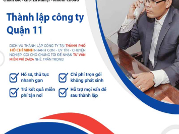 Bảng báo giá dịch vụ thành lập công ty trọn gói tại Quận 11